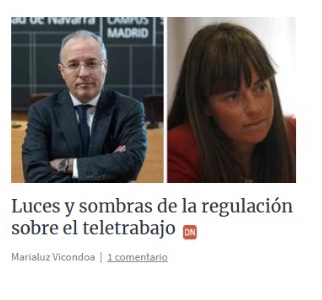 La regulación del teletrabajo. Mi entrevista con el Diario de Navarra